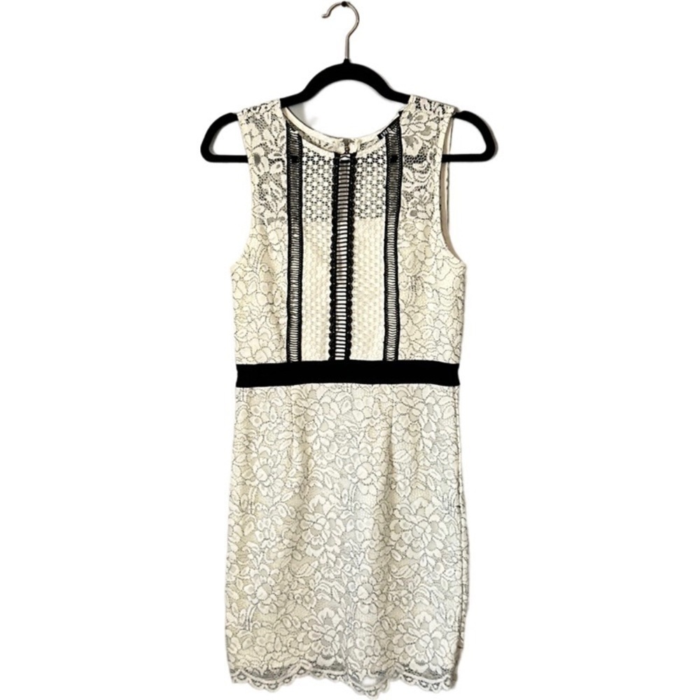 INA Black & White Lace Sleeveless Sheath Dress Size M - Picture 2 of 6